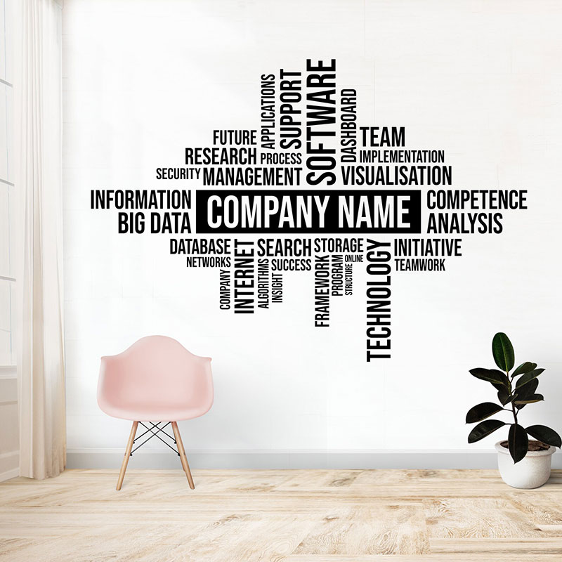 Office Furniture Names - Naklejka ścienna z własnym nazwiskiem firmy,