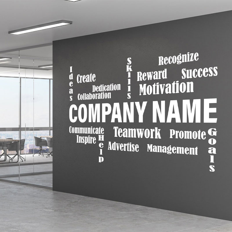 Office Furniture Names - Naklejka ścienna z możliwością personalizacji z