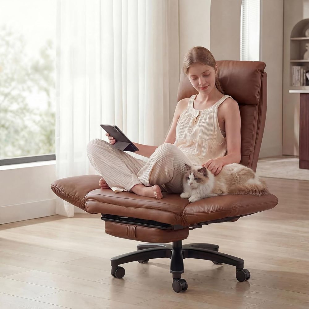 Office Furniture Plus - Krzesło biurowe z podnóżkiem, przyjazne dla