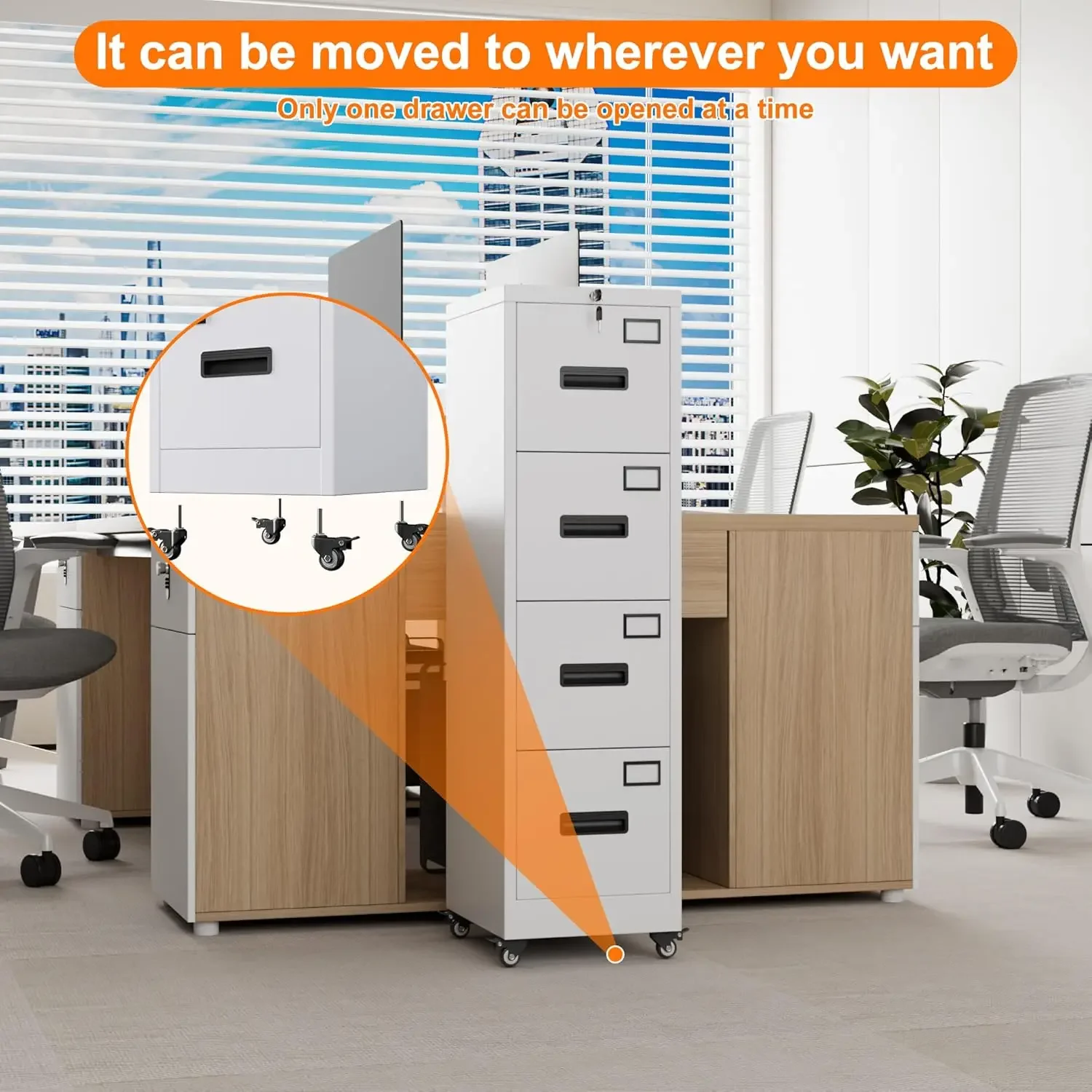Office Furniture Names - Szafka na dokumenty z 4 szufladami