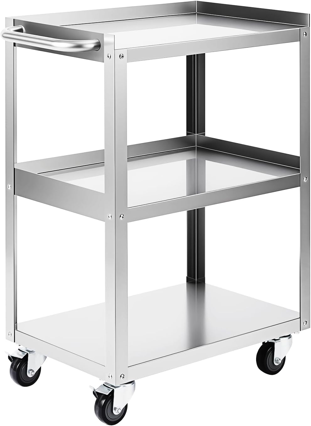 Office Supply Cart - 3-poziomowy wózek narzędziowy ze stali nierdzewnej