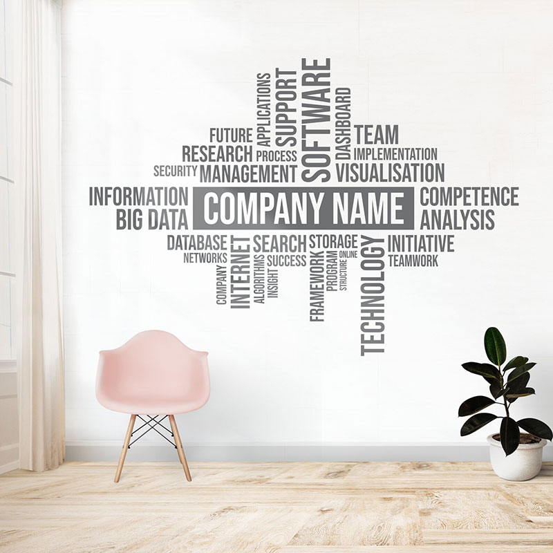 Naklejka ścienna z własnym naz – Office Furniture Names recenzja i cena