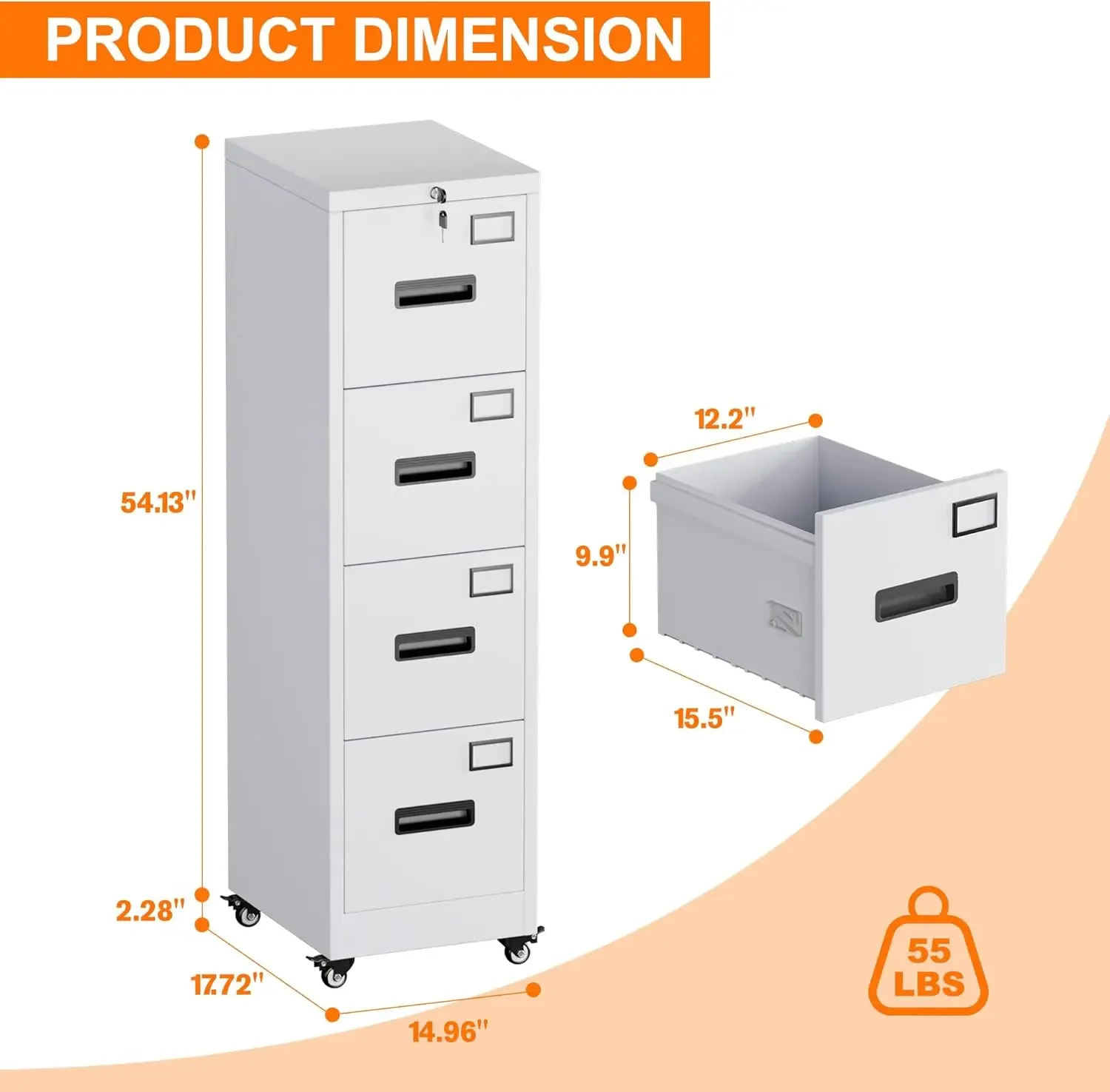 Szafka na dokumenty z 4 szufla – Office Furniture Names recenzja i cena